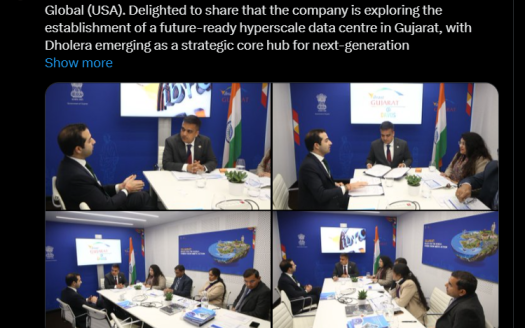 Tillman Global Holdings, US-based digital infrastructure firm is in advanced discussions with the Gujarat government to establish a hyperscale data center in Dholera